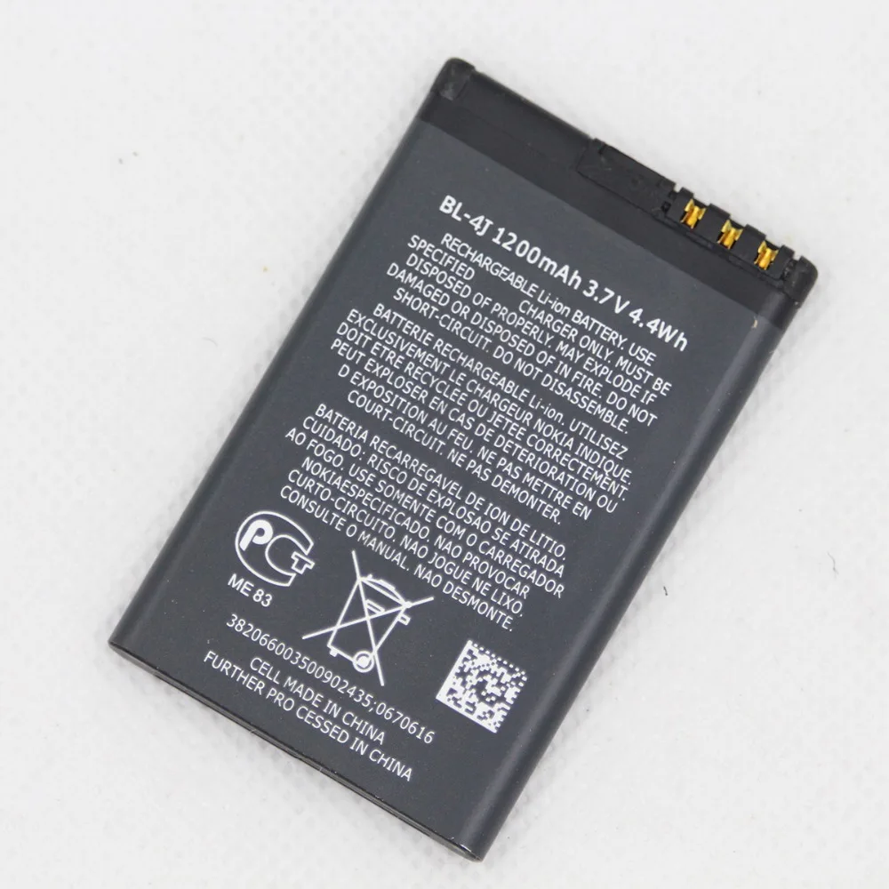 ISUNOO 20 шт./лот сменная батарея для телефона BL 4J Nokia c6 C6 00 Lumia 620 внутренняя 1200