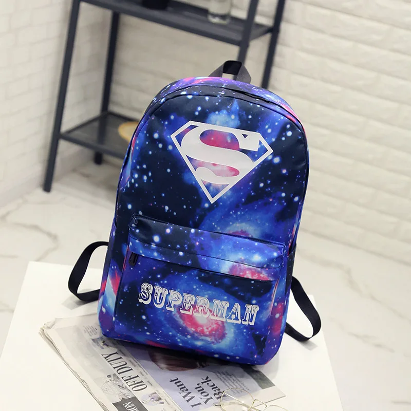 

BONAMIE Night Light Cool Backpack Superman Backpacks Luminous School Bags For Teenager Girls Boys Book Bag Starry Sky Backpack