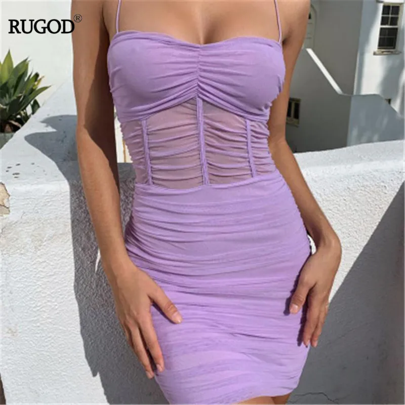 

RUGOD 2019 summer women spaghettic strap strapless solid dress sexy women dress slim sleeveless dress casual lady