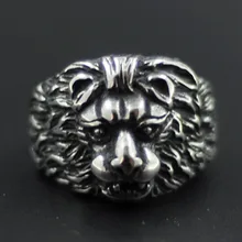 León de la vendimia del Anillo de Los Hombres Del Punk Rock Hombres anel masculino de los hombres joyería anillos joyería anéis bague femme mujer anillo de plata de Los Hombres anillos