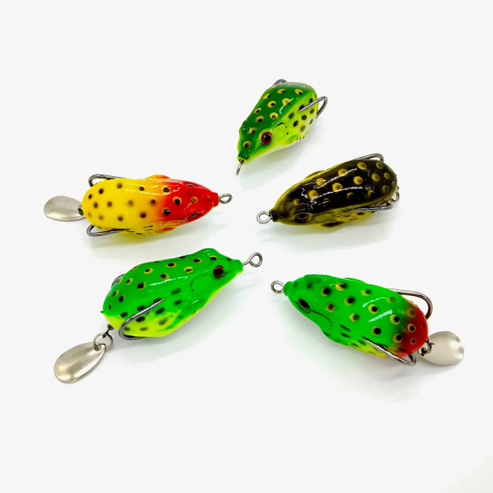 

Gorgons 1Pcs 5cm 11g Artificial Softbait Top Water Floating BKK Hooks Spinner Soft Fishing Lure Frog