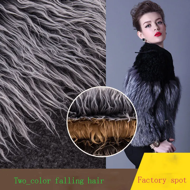 

Artificial plush fake wool fabric falling water series two-color long hair off-the-shelf home textile clothing