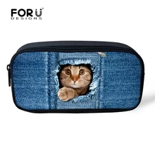 Cute Animal Women Cosmetic Case Organizer for Make up Pet Cat Dog Printed Kids School Pencil Box Pouch Travel Girls Makeup Bag