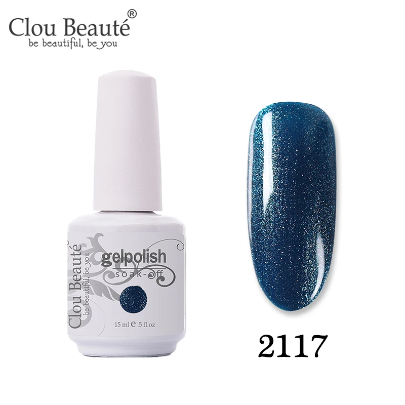 Clou Beaute Блеск Гель-лак набор УФ Vernis Полупостоянный праймер основа и верхнее покрытие УФ гель лак для ногтей Гибридный маникюрный гель для ногтей - Цвет: 2117