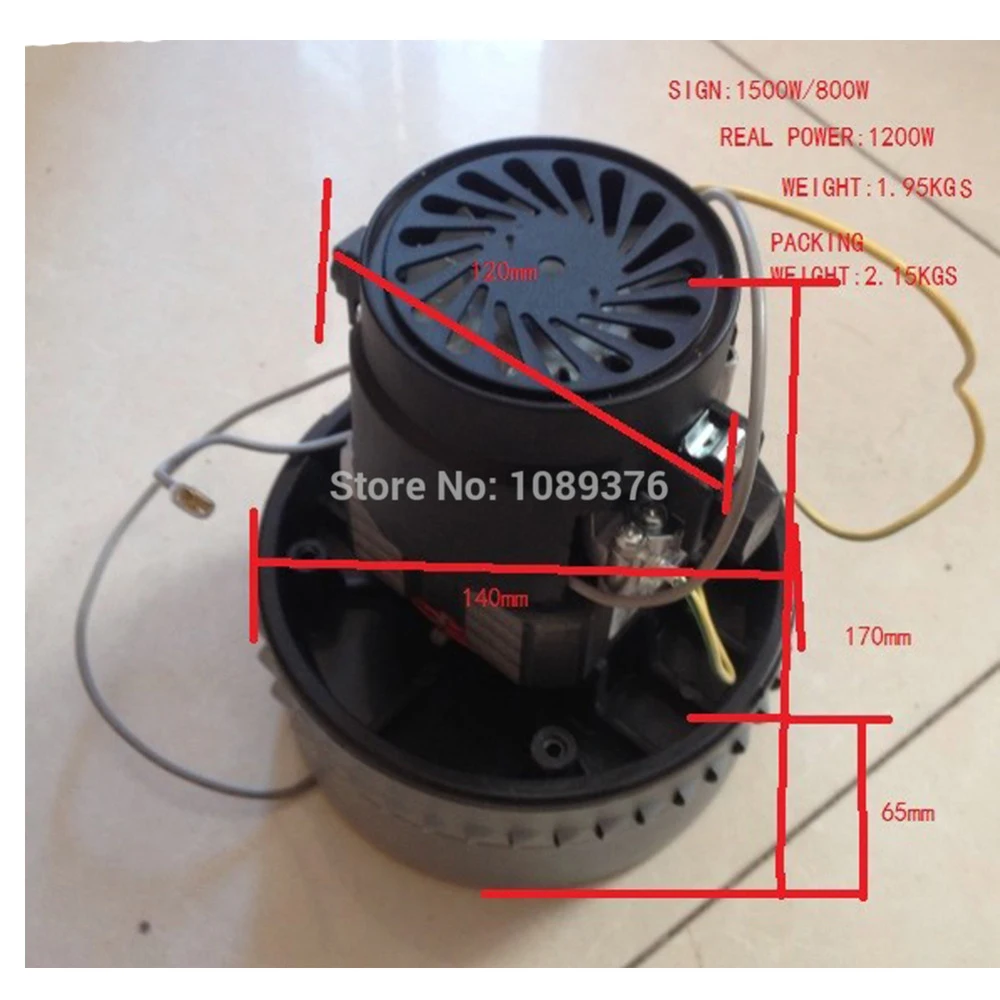Free Post New 1200W Industrial Vacuum cleaner motor normal quality 1