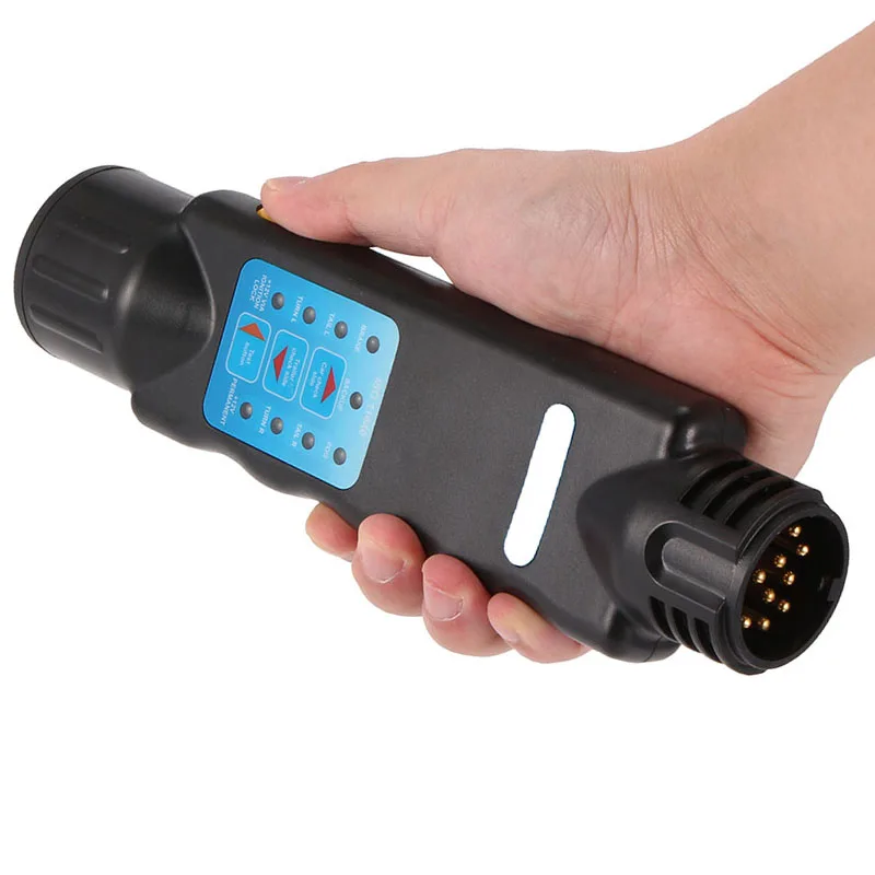 التشخيص أداة 13 دبوس مقطورة سيارة قافلة سحب سحب مصباح بار الأسلاك جهاز فحص الدائرة الكهربائية التوصيل المقبس التشخيص أداة 13 دبوس مقطورة سيارة قافلة سحب سحب مصباح بار الأسلاك جهاز فحص الدائرة الكهربائية التوصيل المقبس