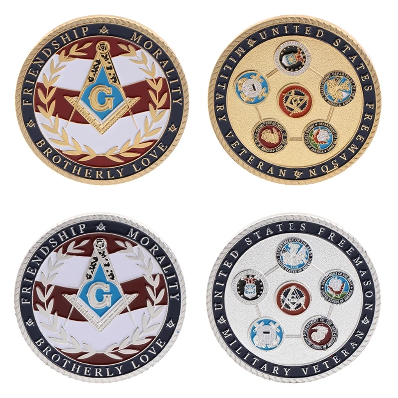 

Commemorative Coin Freemasons Silver Gold Military Collection Art Gifts Souvenir