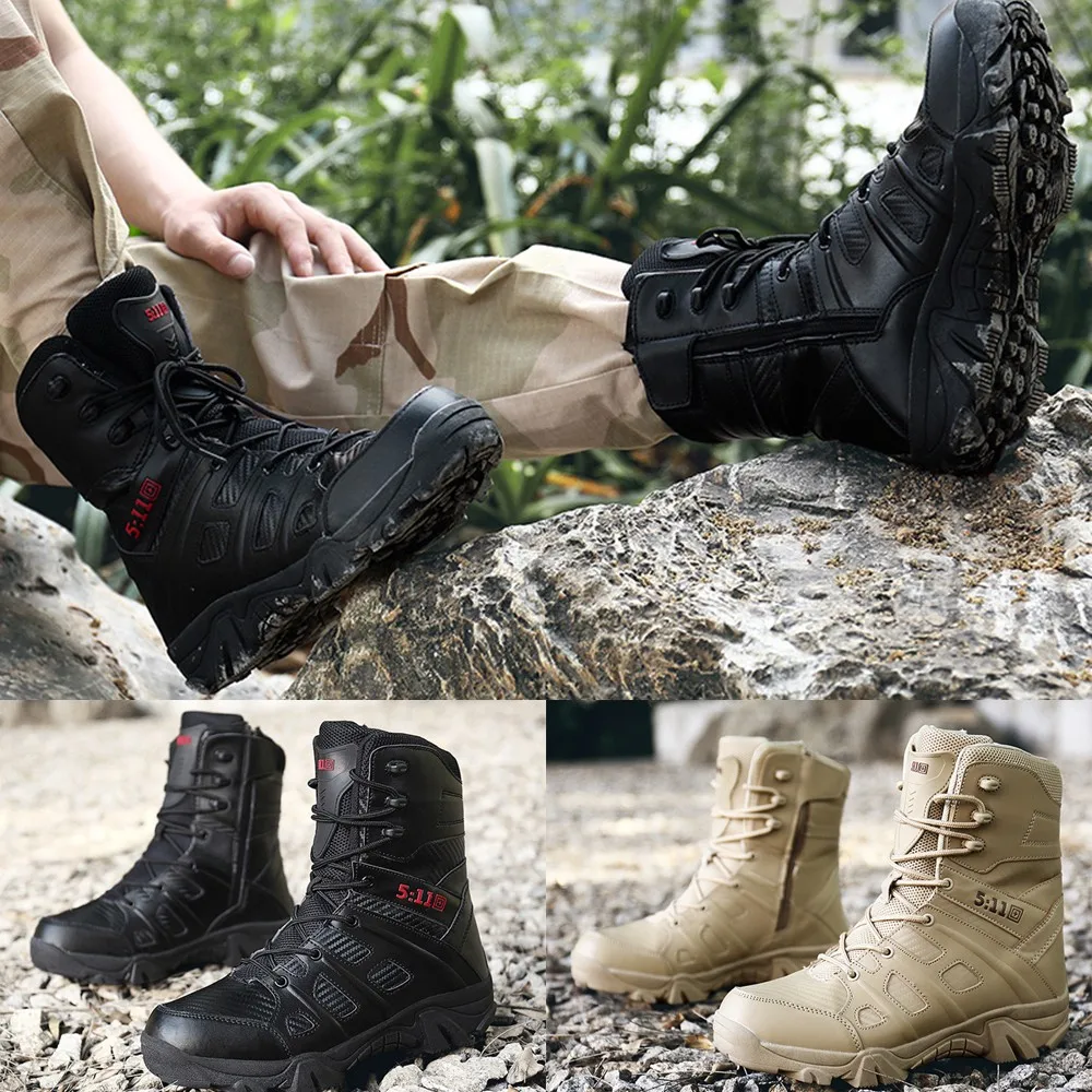 Новое поступление, мужские ботинки, крутая зимняя обувь, удобные нескользящие износостойкие армейские походные уличные военные ботинки
