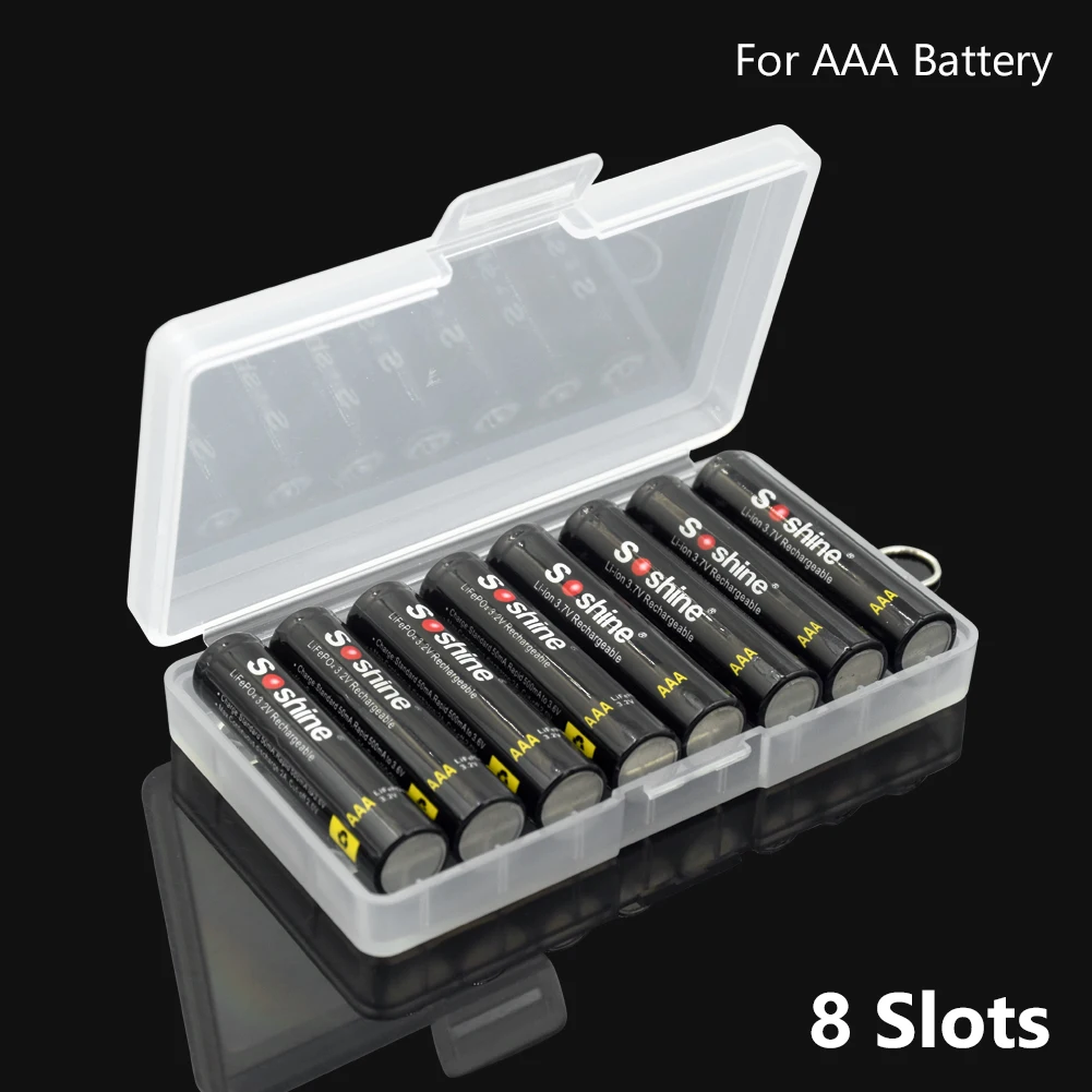 Flushzing Batterie en Plastique Transparent Boîte de Rangement Case Holder Cover pour Piles AAA AA conveninet Nouvelles 