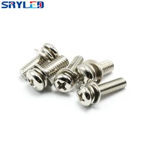 M3x8 никелевые винты-позолоченный крест круглый носок три-Комбинированный винт для внутреннего светодиодный модули