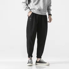 Японский стиль мужские новые модные маленькие ноги нижние брюки модные прямые хлопковые повседневные брюки