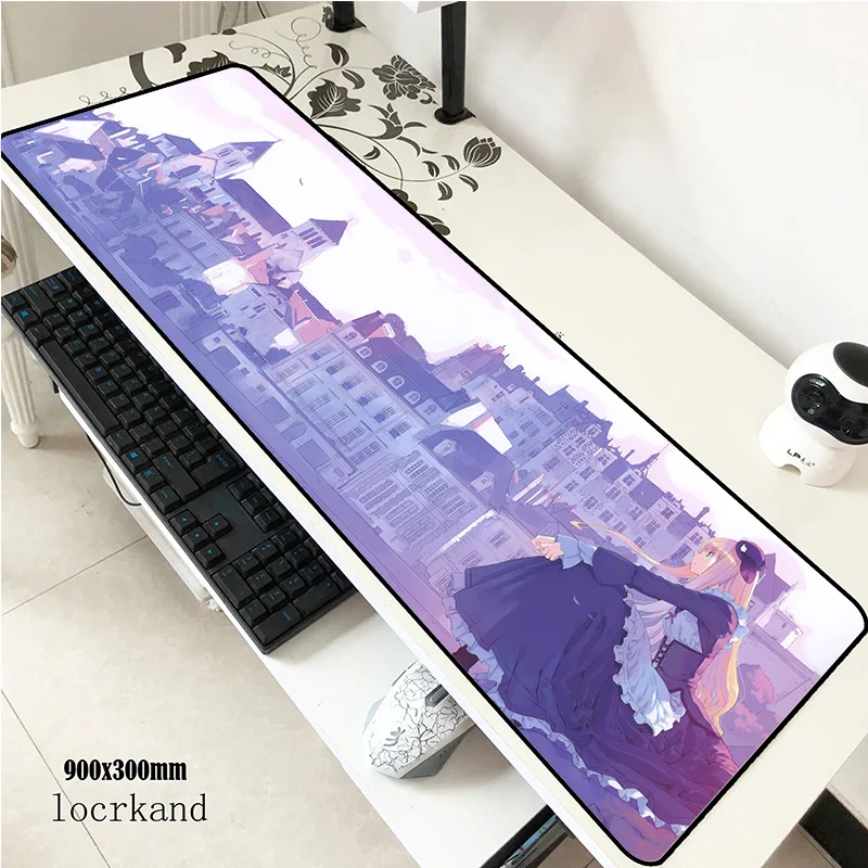 Коврик для мыши alice 900x300x3 мм коврик подставка запястья ноутбук компьютерный аниме