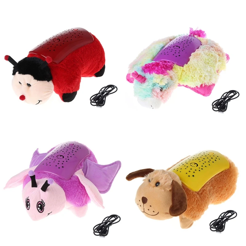 

Dreamy Unicorn Cuddle Pet Pillows with Starry Sky Sleep Light Lamp For Kids