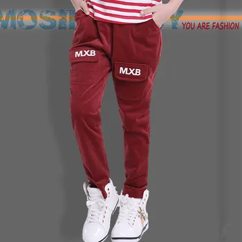 

New brand children's clothing qiu dong outfit 2015 girls pants big girl brown sapphire corduroys haroun pants 6-14 years child