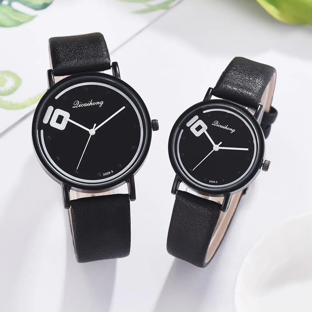 

Couple Watches Set 2pcs Fashion Leather Belt Quartz Analog Wrist Watch Casual Women Dress Quartz Clock Reloj Mujer Drop Shipping