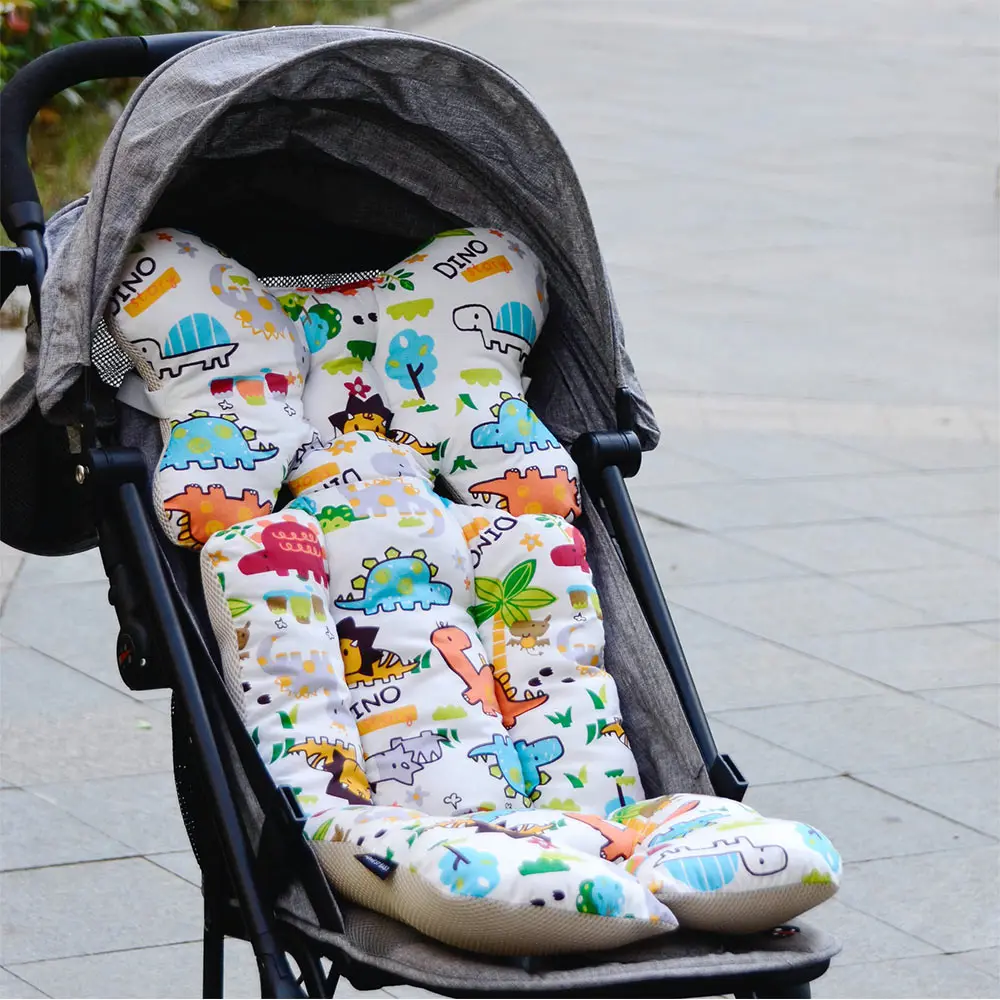 2 стороны печатные детские аксессуары для коляски матрас в коляску автомобильное сиденье мягкий хлопковый для младенцев коляска подушки - Цвет: PJ3352A