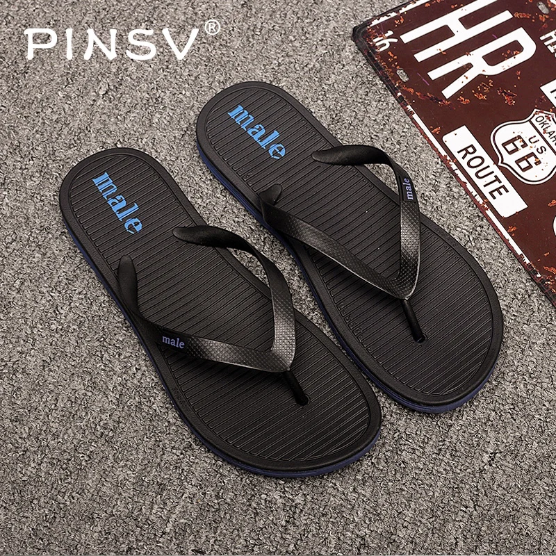 

Beach Men's Slippers Summer Flip Flops Men Indoor Home Slippers For Men Black Bathroom Slippers Chanclas Hombre PINSV