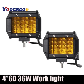 

Yellow 7 Inch 36W LED Work Light Led Bar Lights Driving Fog Light Harness for Jeep Boat 4WD Off-road SUV UTV ATV