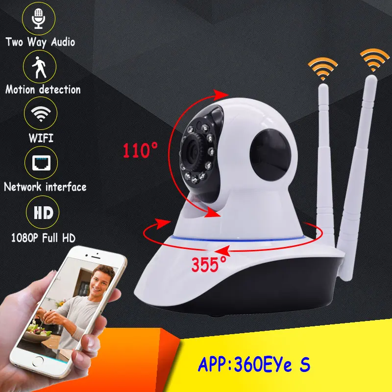 1080p Full HD 2MP CCTV home Security font b Wireless b font Wifi Camera IR Night
