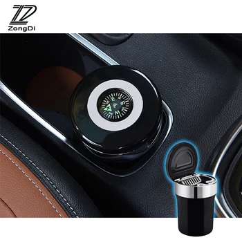 

ZD 1X Car LED ashtray Multifunctional with compass For Nissan juke qashqai j11 j10 Volvo s60 xc90 Lada granta vesta Accessories