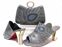 Factory Price African font b Woman b font High Heels Matching Bag Hot Sale Italian Matching