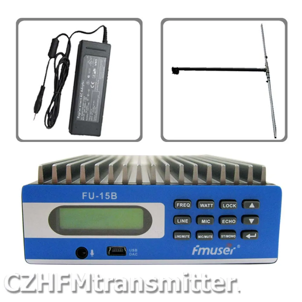 CZE 15B FU 0 W 15 Премиум Профессиональный ПК управления FM передатчик + источник питания