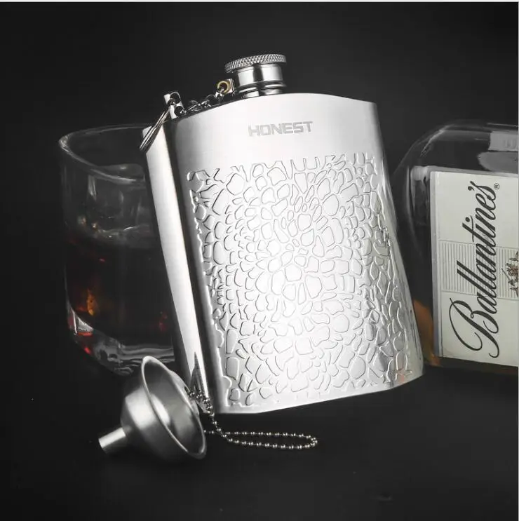 Croco 203ml 7oz Hip Flask with funnel Alcohol Flask Durable stainless steel Whiskey Flask Bar