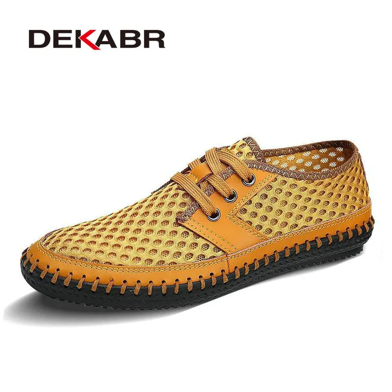 DEKABR Footwear Simple Sport Sandals Style Men Sneakers Summer Breathable Air Mesh Running Shoes Cool Low Upper Heigh Lace Up
