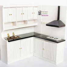 7,2" 1:12 кукольный домик миниатюрная кухонная мебель белая европейская кухонная скамья для приготовления пищи умывальник 2 шт детский подарок