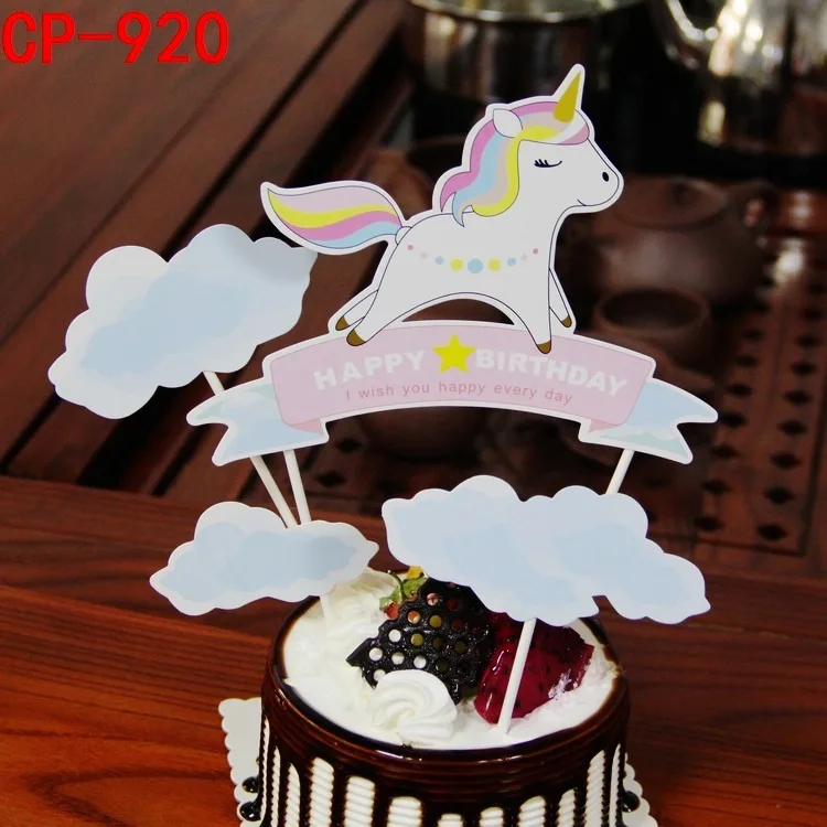 

1 Set Unicorn Cake Topper, Happy Birthday with Cloud , Birthday Cake, Unicorn Cake, DIY Birthday Cake Topper Decorations