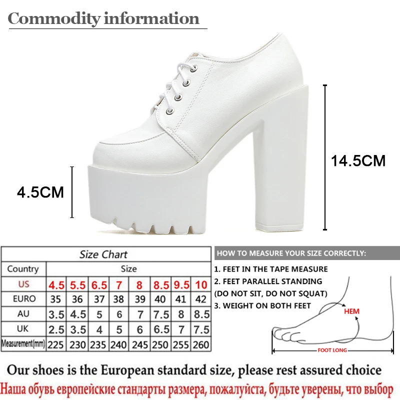 Gdgydh/обувь на высоком каблуке; сезон весна-осень; женские туфли-лодочки на платформе и каблуке; цвет черный, белый; Новинка года; удобная повседневная обувь на шнуровке