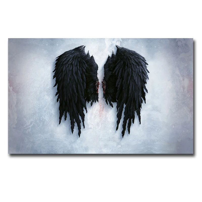 GOODECOR черные ангельские крылья, холст, живопись, большой размер, Настенная картина, художественная работа, украшение для дома, настенный плакат, принт, Cuadros Decoracion