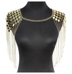 Новое поступление, B739, женская сексуальная цепь для тела, преувеличенная цепочка на плечо, многослойная золотая богемная цепочка на плечо, ювелирные изделия - Окраска металла: Two Shoulder Gold