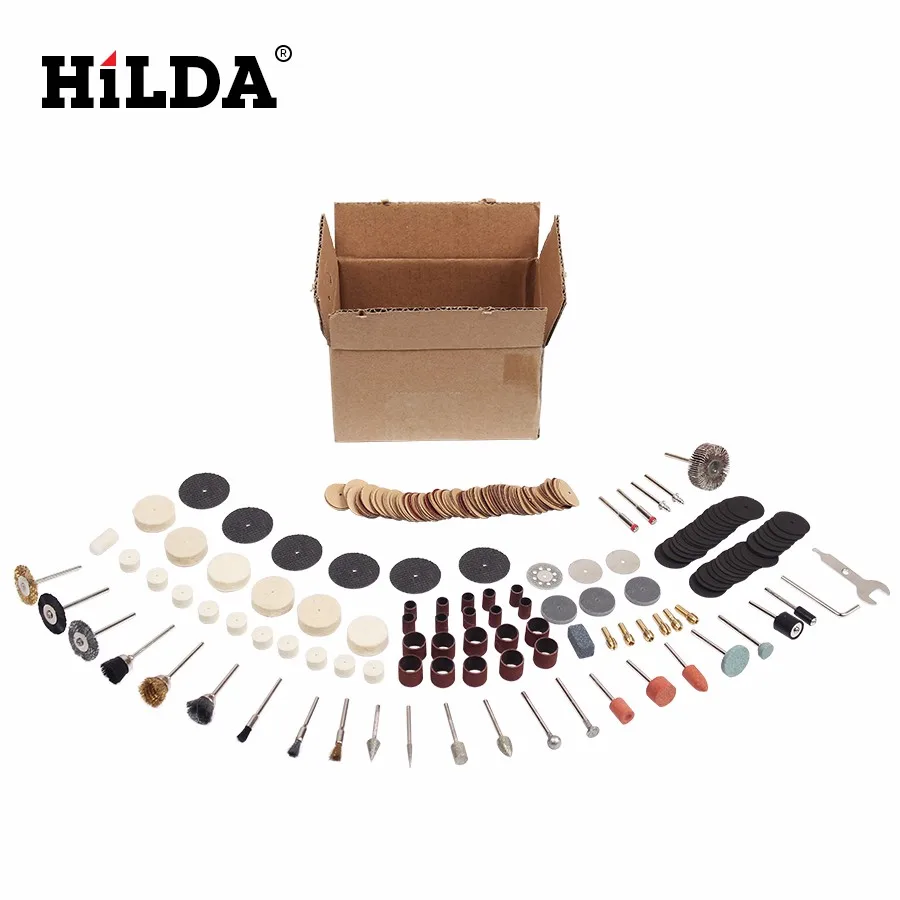 HILDA 264 шт./компл. для Dremel роторный инструмент набор аксессуаров подходит для Dremel дрель шлифовки и полировки Dremel аксессуары