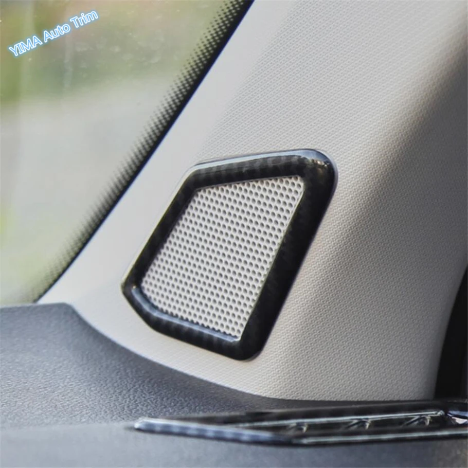 Lapetus Auto Styling Pillar A Stereo Speaker Audio Cover Trim Fit For Volkswagen T-Roc T Roc / Matte Carbon Fiber ABS