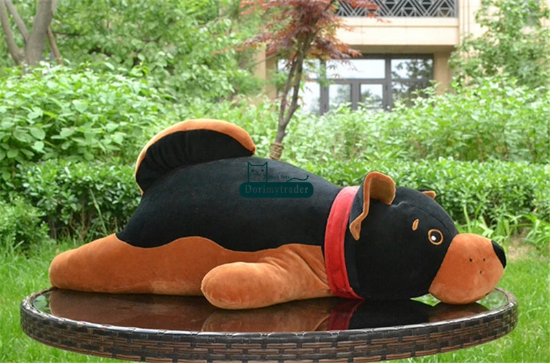  Dormytrader 90cm Big Simulated Animal Dog Plush Toys Soft Stuffed Giant Black Puppy Doll  Wolf Dog Pillow 35inches Gifts for Children DY61659 (4)