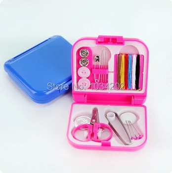 Cheap 300pcs Portable Travel Sewing Kits Box Needle Threads Scissor Thimble Home Tools DHL Fedex Free Shipping
