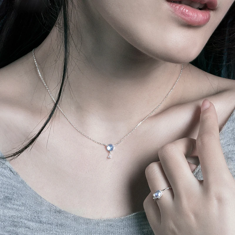 MosDream Moonlight кристаллическая звезда женское ожерелье с подвеской цепочка из стерлингового серебра 925 пробы простое серебряное ожерелье для женщин элегантный подарок