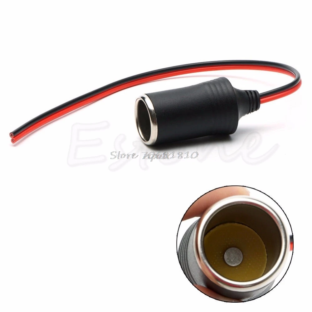 

12V-24V DC Female Auto Car Cigarette Lighter Socket Plug Connector Adapter Cable Z07 Drop ship