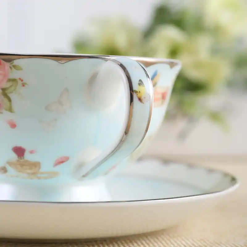 European Style Cup Saucer Set Fine Bone China Coffee Tea Cup