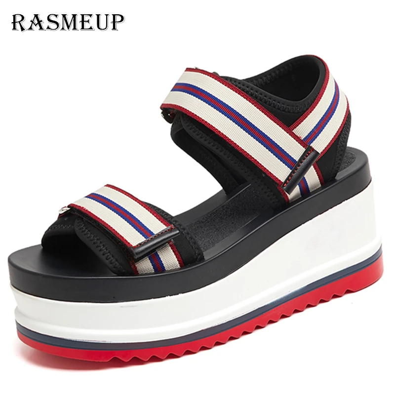 RASMEUP Women's Chunky Sandals 2019 Summer Fashion Women Beach Platform Sandal Comfortable Casual Woman Shoes lady footwear