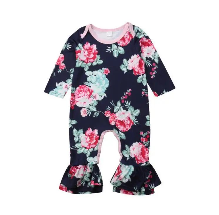 

Newborn Baby Girl Clothing Flower Ruffle Romper Long Sleeve Cotton Warm Jumpsuit Autumn Outfits Clothes Baby Girls 0-24M