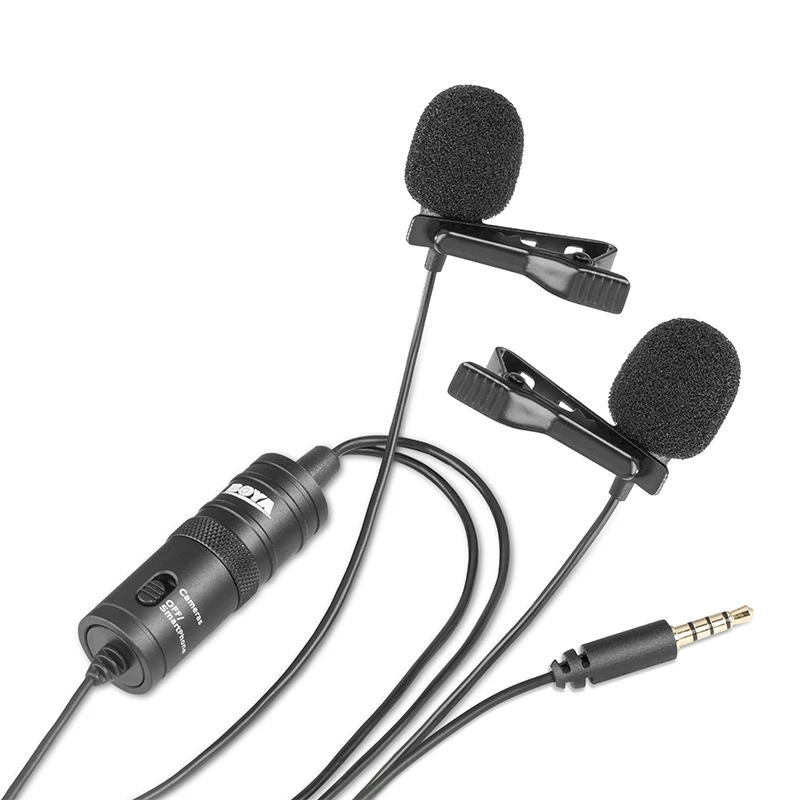 BOYA BY M1DM двойной петличный микрофон клип на лацкане с 1/8 &quotстерео разъем для iPhone