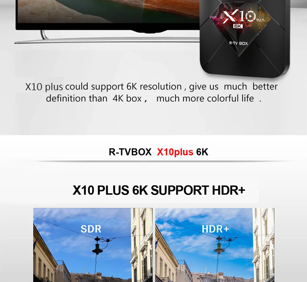 Android 9,0 Smart tv Box X10 Plus Allwinner H6 четырехъядерный ТВ-бокс 4 Гб ram 32 ГБ/64 Гб телеприставка USB3.0 H.265 6K медиаплеер