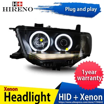 

Hireno Headlamp for Mitsubishi Pajero 2011-2013 Headlight Headlight Assembly LED DRL Angel Lens Double Beam HID Xenon 2pcs