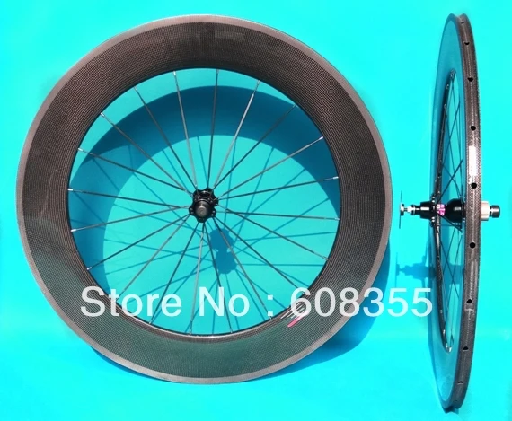 

3K Full Carbon road Bike Tubular Wheelset 88mm - Front 20H , rear 24H