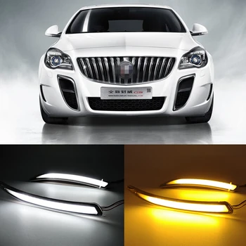 

2PCS For Buick Regal GS Opel Insignia 2010 2011 2012 2013 2014 2015 LED DRL Daytime Running Light Daylight With Turn Signal Lamp