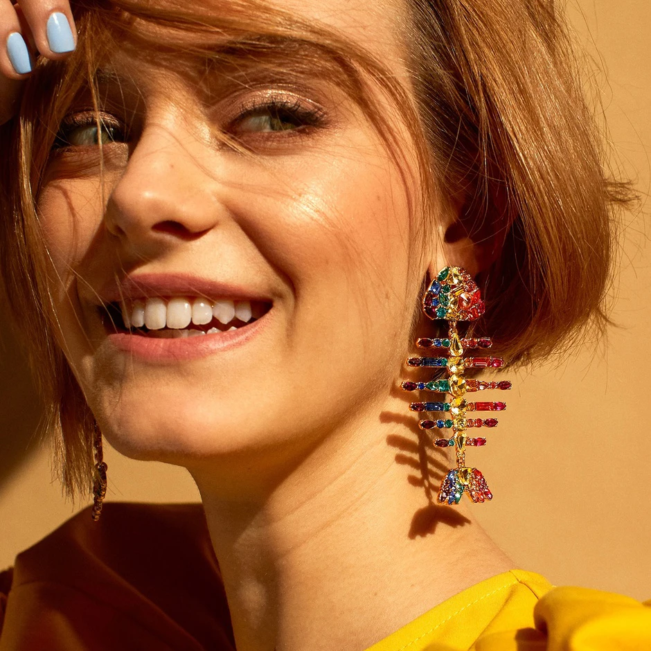 

JUJIA New Brand Design Crystal Drop Earrings for Women BA Jewelry Colorful Bohemian Wedding Handmade Party Dangle Earings
