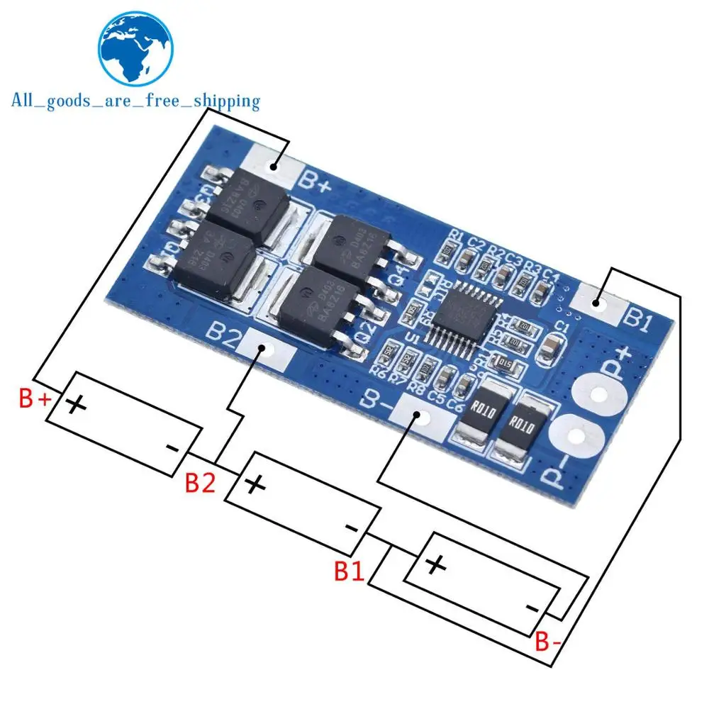 

3S 20A 18650 Li-ion Lithium Battery Charger Protection Board 10.8V 11.1V 12V 12.6V Electric 15A Lipo BMS PCB PCM with balance