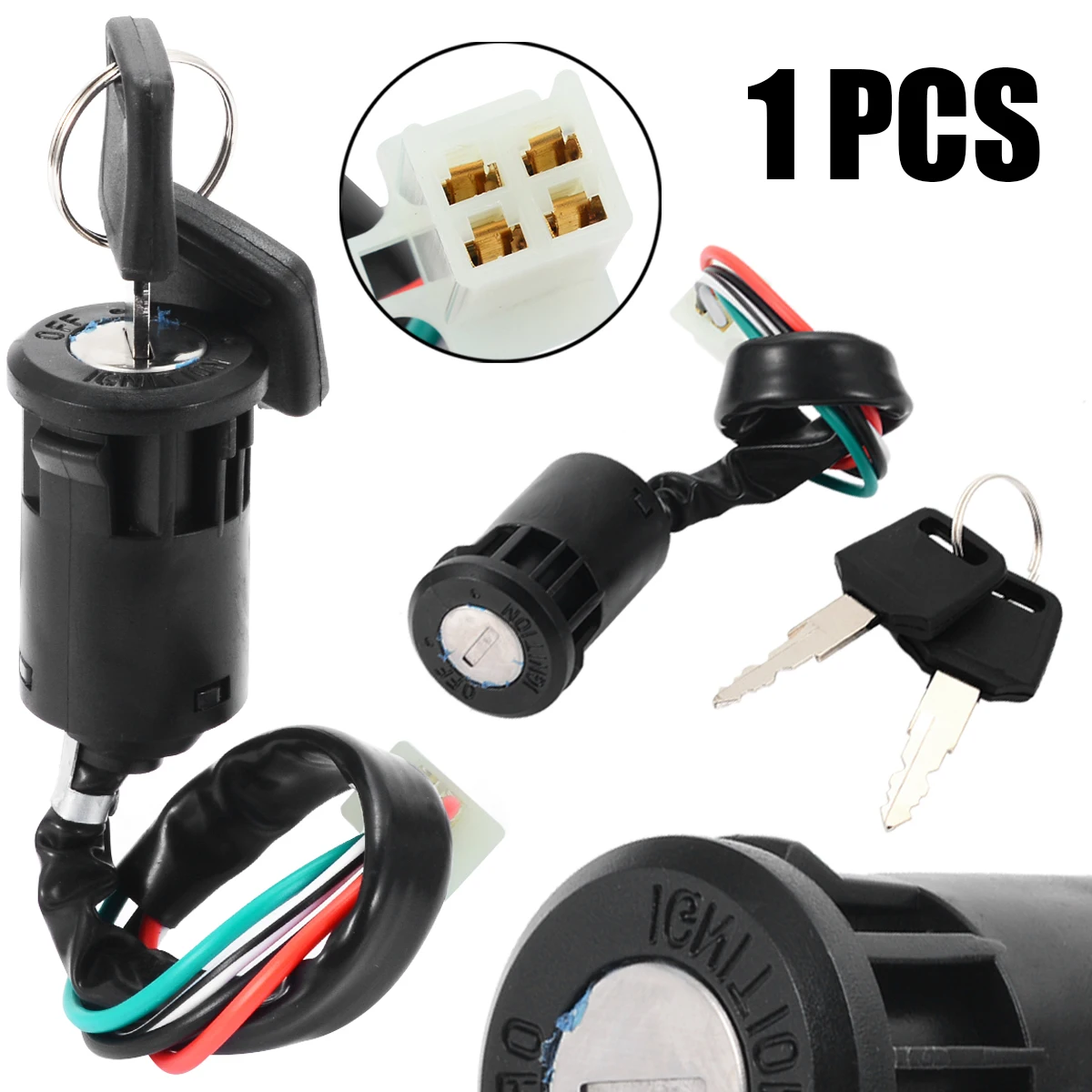 For ATV Quad Dirt Bike 1pc Universal 4 Wire ATV Ignition Switch + 2Keys Supports 50 70 90 110 125 150 200 250CC Model Mayitr
